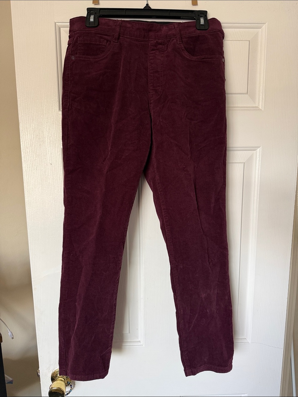 Tribal Women's Burgundy Corduroy Ankle Pants